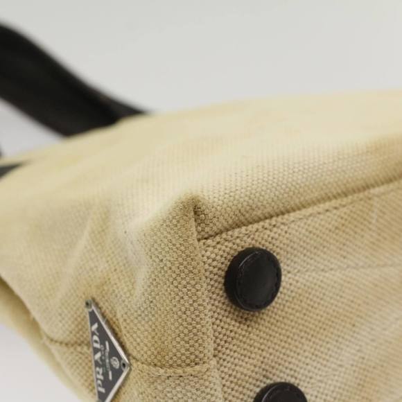 PRADA Hand Bag Canvas Beige Auth cl705 - Picture 13 of 16
